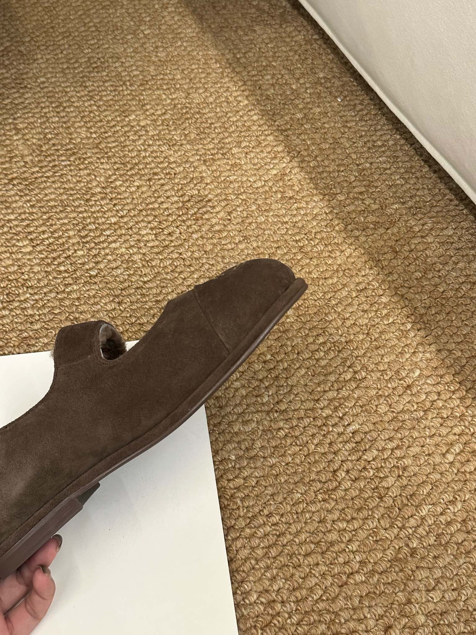 CHANEL 26S MARY JANE FLATS IN BROWN SUEDE SHEARLING LINING