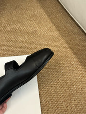 CHANEL 26S MARY JANE FLATS IN BLACK CALFSKIN WITH CC LOGO