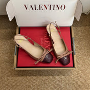 VALENTINO 26S HIGH HEEL SLINGBACKS IN BROWN CALFSKIN