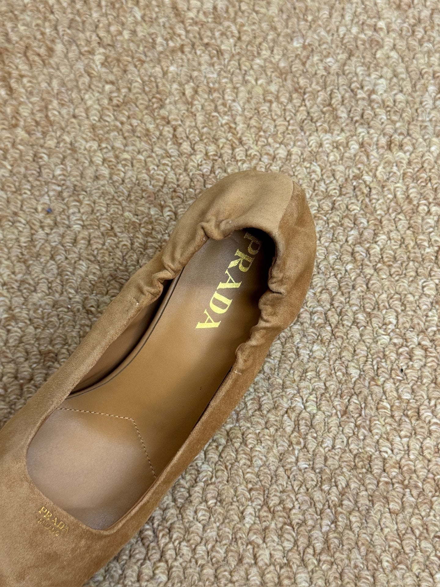 PRADA 26S POINTED TOE PUMPS 50MM IN BROWN SUEDE