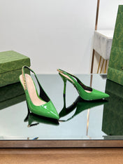 GG SIGNORIA SLINGBACK PUMP GREEN LAMBSKIN