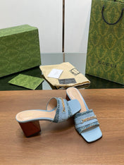 GG SIGNORIA SLIDE SANDAL SKY DENIM