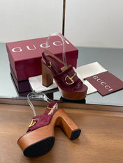 HIGH HEEL SANDALS 13 CM IN DARK RED CALFSKIN MIX SUEDUE GOLD HARDWARE
