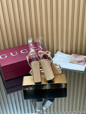 GUCCI 26S HIGH-HEEL SANDALS 125 MM IN BEIGE LAMBSKIN