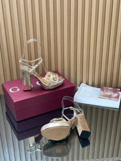 GUCCI 26S HIGH-HEEL SANDALS 125 MM IN METALLIC GOLD LAMBSKIN