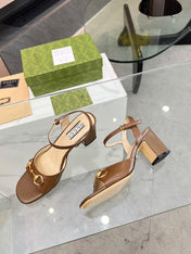 GG HIGH HEELS SANDALS 60 IN BROWN LAMBSKIN