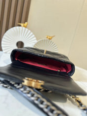 CHANEL 26S FLAP BAG 26 IN BLACK LAMBSKIN