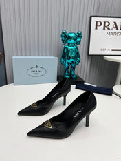 HIGH-HEEL PUMPS IN BLACK SHEEPSKIN