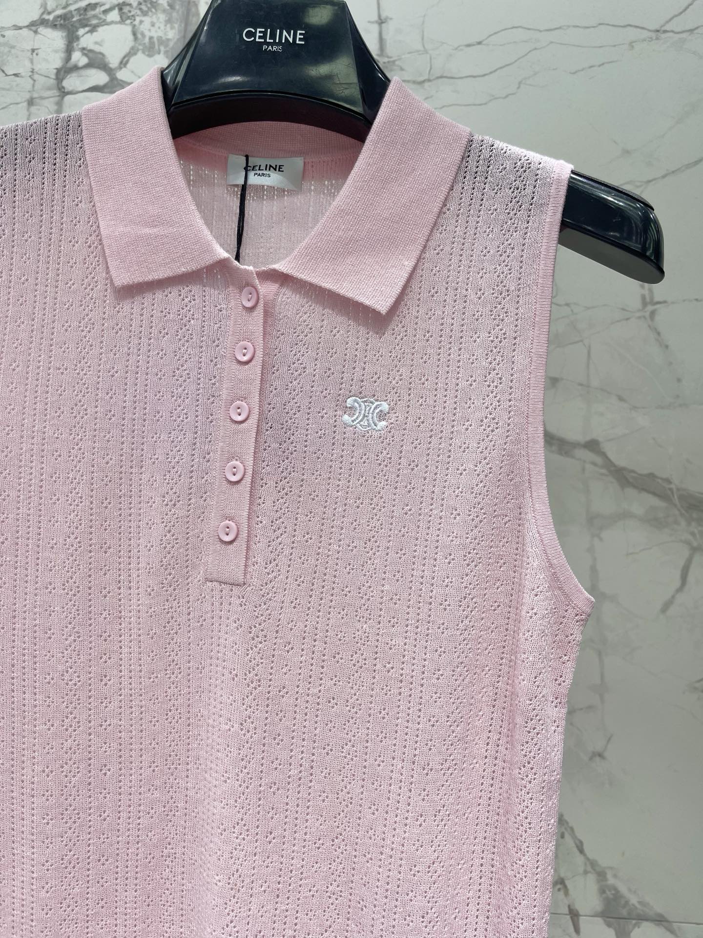 CELINE 26S SLEEVELESS POLO SHIRT 473