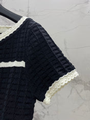 VALENTINO 26S SHORT-SLEEVE KNIT TOP 384