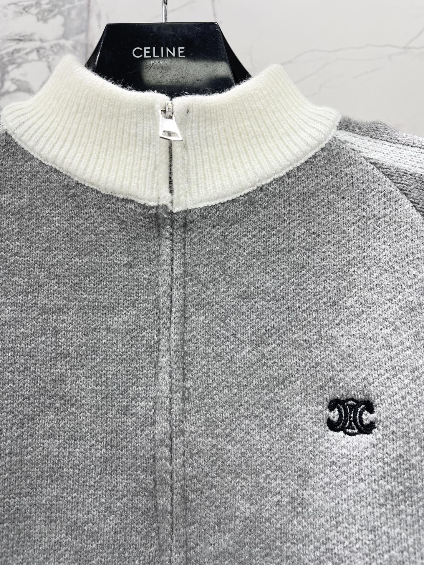 CELINE 26S ZIP-UP KNIT CARDIGAN 590