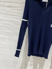 CHANEL 26S LONG SLEEVE POLO KNIT TOP 1539