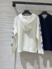CELINE 26S SLEEVE ZIP-UP KNIT HOODIE 740