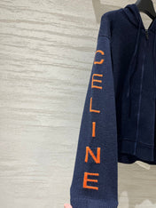 CELINE 26S SLEEVE ZIP-UP KNIT HOODIE 738