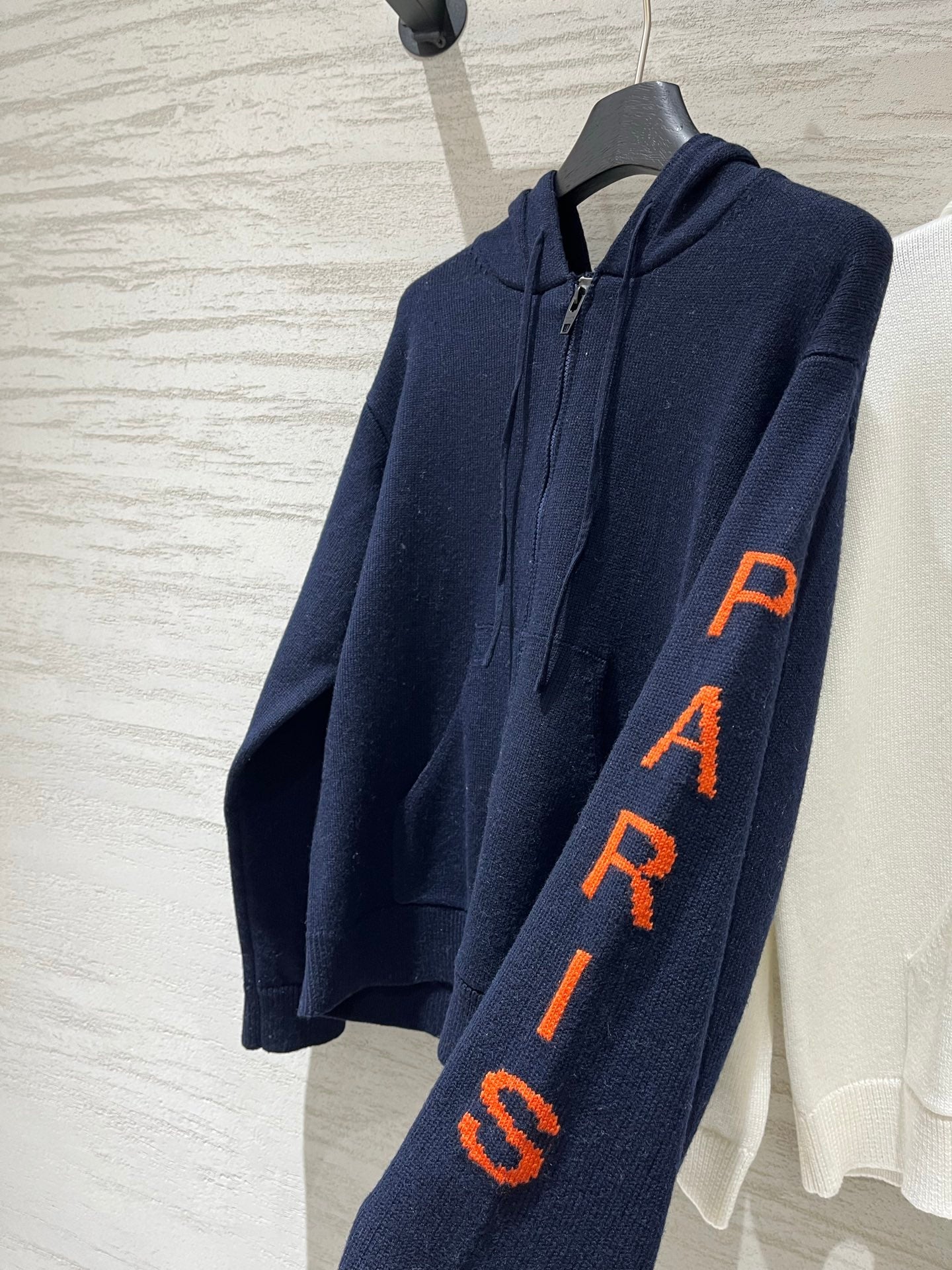 CELINE 26S SLEEVE ZIP-UP KNIT HOODIE 738