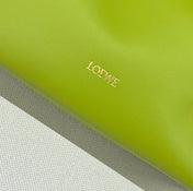 LOE 23 MINI FLAMENCO PURSE BAG IN GREEN CHARTREUSE NAPPA LAMBSKIN