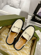 GG MULE WITH HORSEBIT WHITE CALFSKIN