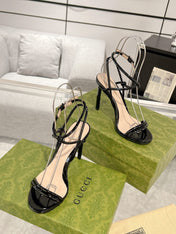 GG 105 STRAPPY SANDAL BLACK CALFSKIN