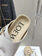 LOEWE 26S EASE SLIDE IN WHITE SUEDE