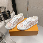 LV 26S LOW TOP SNEAKERS IN PINK MONOGRAM CANVAS AND WHITE CALFSKIN TRIM