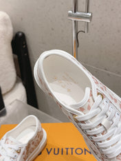 LV 26S LOW TOP SNEAKERS IN PINK MONOGRAM CANVAS AND WHITE CALFSKIN TRIM
