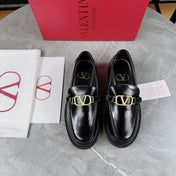 VALENTINO 26S LOAFERS IN BLACK GLOSSY CALFSKIN