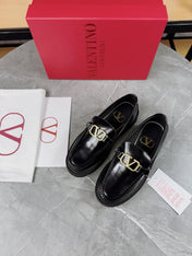 VALENTINO 26S LOAFERS IN BLACK GLOSSY CALFSKIN