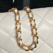 CHANEL 25S CHAIN WALLET 19 IN IVORY LAMBSKIN GOLD HARDWARE