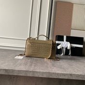 CHANEL 26S VANITY CASE 23 IN KHAKI BROWN SHINY CROCODILE-EMBOSSED CALFSKIN