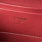 CHANEL 26S VANITY CASE 23 IN DARK RED SHINY CROCODILE-EMBOSSED CALFSKIN