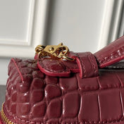 CHANEL 26S VANITY CASE 23 IN DARK RED SHINY CROCODILE-EMBOSSED CALFSKIN