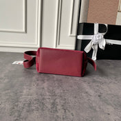 CHANEL 26S BUCKET BAG 18 IN DARK RED QUILTED SUEDE
