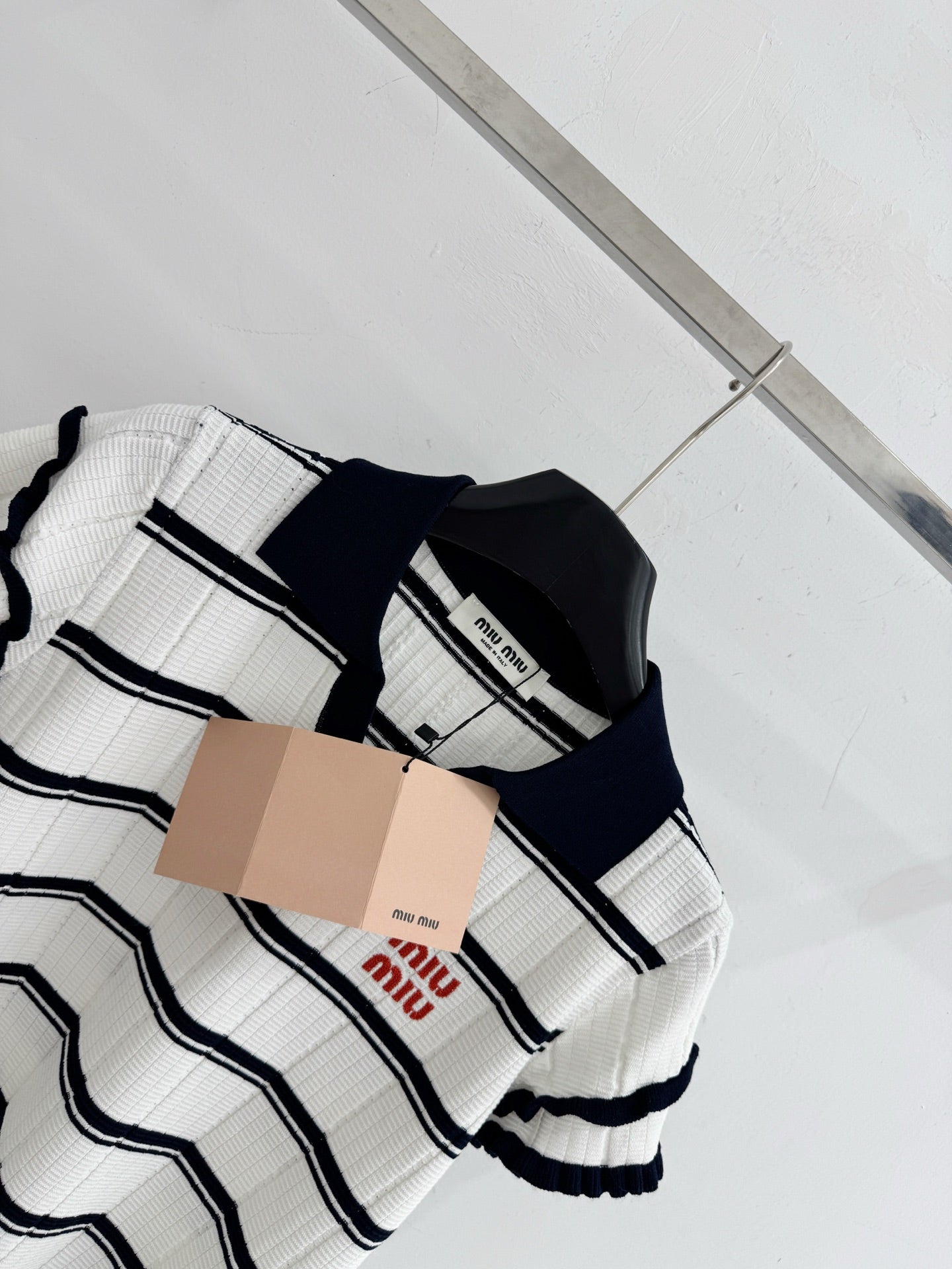 MIUMIU 26S SHORT-SLEEVED KNIT POLO SHIRT STYLE 1093