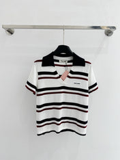 MIUMIU 26S SHORT-SLEEVED KNIT POLO SHIRT STYLE 1067