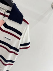 MIUMIU 26S SHORT-SLEEVED KNIT POLO SHIRT STYLE 1067