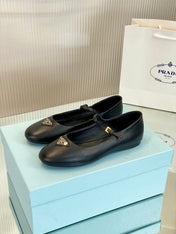 PRA NAPPA MARY JANE FLAT BLACK LAMBSKIN