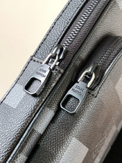 AVENUE 31 IN BLACK CANVAS CALFSKIN