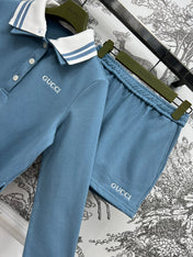 GUCCI 25S DOUBLE LAYER SWEATSHIRT SHORTS SET 262946