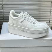 BLOCK SNEAKERS WITH WEDGE OUTSOLE IN CALFSKIN OPTIC WHITE