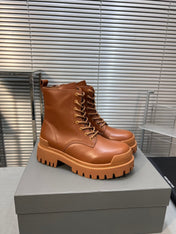CHUNKY BOOTS IN TAN SMOOTH CALFSKIN