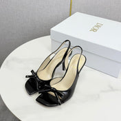 DIOR 26S HIGH-HEEL BACK-STRAP SHOES IN BLACK CALFSKIN