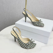 DIOR 26S HIGH-HEEL BACK-STRAP SHOES IN MULTICOLOR FABRIC