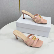 DIOR 26S 30 MONTAIGNE HIGH-HEELED IN LIGHT PINK CALFSKIN GOLD HARDWARE