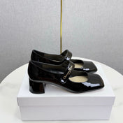 DIOR 26S MARY JANE HIGH HEELS 40MM IN BLACK PATENT CALFSKIN GOLD HARDWARE
