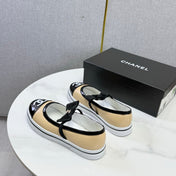 CHANEL 26S MARY JANE SNEAKERS IN BEIGE CALFSKIN