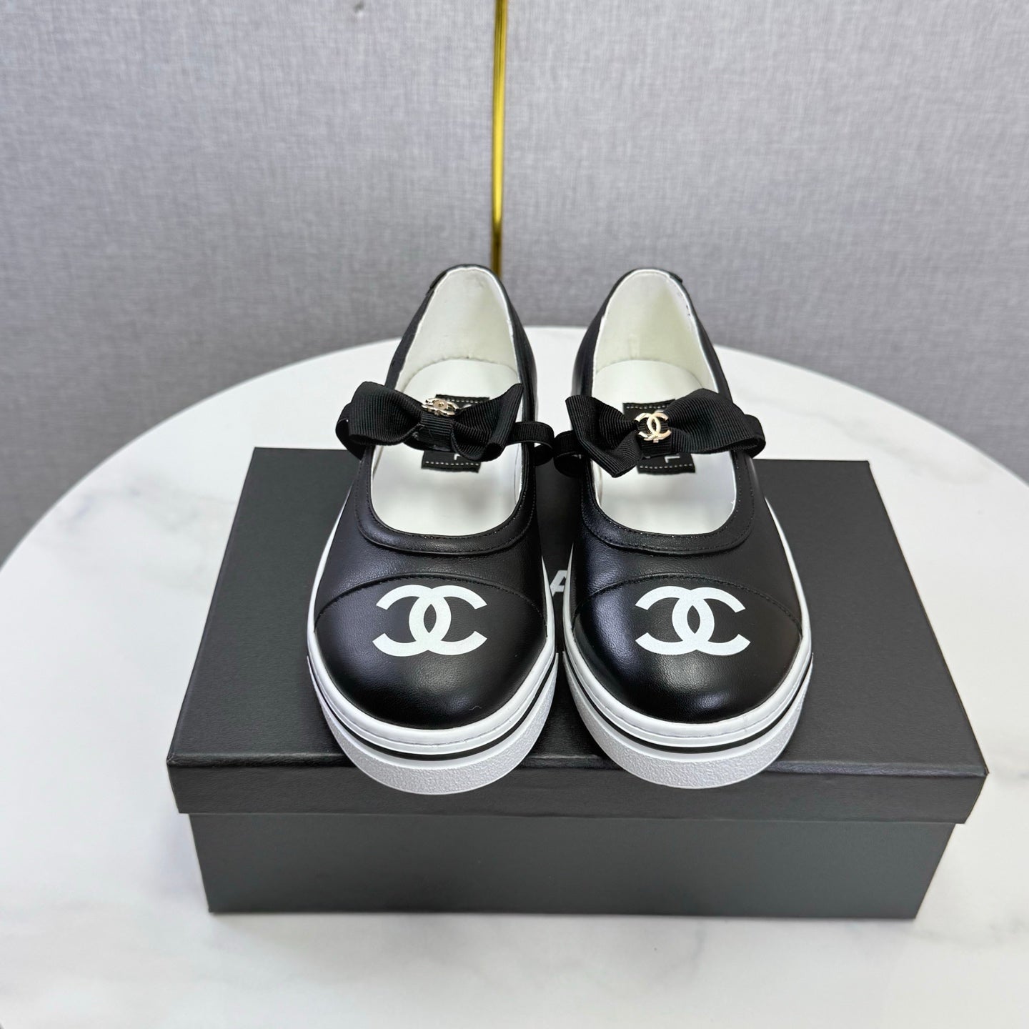 CHANEL 26S MARY JANE SNEAKERS IN BLACK CALFSKIN