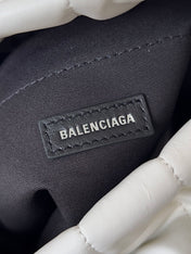 MONACO BAG 32 IN WHITE QUILTED THIN CALFSKIN SILVER HARDWARE