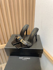 SL SQUARE TOED NUIT PUMPS BLACK CALFSKIN