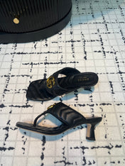 GG THONG SANDALS 55 BLACK CALKSKIN