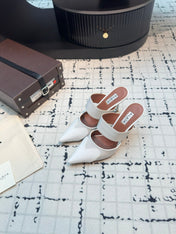 ALAIA HIGH HEEL 9 CM IN WHITE CALFSKIN